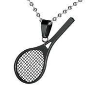 KUTCEK Collar con colgante de raqueta de tenis personalizado de acero de titanio, accesorio para entusiastas del fitness, Acero inoxidable