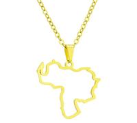 KUTCEK Collar de acero inoxidable con diseño de mapa de Venezuela, diseño geométrico de esquema geométrico, unisex, joyería de regalo, Acero inoxidable