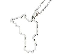 KUTCEK Collar de acero inoxidable esmaltado vintage con mapa del Kurdistán, unisex, con colgante de identidad cultural bohemia, regalo de joyería, Acero inoxidable