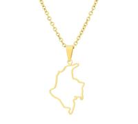 KUTCEK Collar vintage esmaltado con mapa de Colombia, colgante de acero inoxidable para parejas, estilo latino bohemio, regalo para mujeres y hombres, Acero inoxidable
