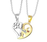KUTCEK Key to My Heart - Collar con colgante de pareja de acero de titanio moderno entrelazado con cerradura y llave a juego, juego de joyería para regalo, A pair, Acero inoxidable