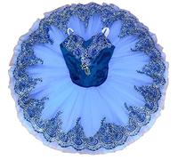Kuteng Ballet Profesional Tutu Girls Platter Pancake Tutu Bailarina Vestido de Fiesta Traje de Baile de Ballet,Azul,150CM