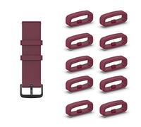 KUTEWEU 10 Piezas Soporte para Correa de Reloj, Galaxy Correa de Silicona para Reloj, Amazfit Piezas de Anillo de Sujeción para Correas de Reloj Inteligente, Garmin Reemplazo de Pulsera (20mm, Rojo)
