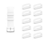 KUTEWEU 10 Piezas Soporte para Correa de Reloj, Galaxy Correa de Silicona para Reloj, Amazfit Piezas de Anillo de Sujeción para Correas de Reloj Inteligente, Garmin Reemplazo de Pulsera (20mm, Blanco)