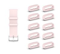 KUTEWEU 10 Piezas Soporte para Correa de Reloj, Galaxy Correa de Silicona para Reloj, Amazfit Piezas de Anillo de Sujeción para Correas de Reloj Inteligente, Garmin Reemplazo de Pulsera (18mm, Rosa)
