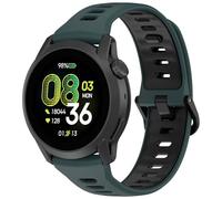 KUTEWEU 22mm Silicona Correa para Realme Watch 5/Coros Pace 4, Correas de Repuesto de Ajustable de Deportivo Brazalete para Xiaomi Watch5/Galaxy Watch3 45mm Smartwatches Accesorios (Verde Negro)