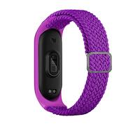 KUTEWEU Brazalete Compatible con Xiaomi Mi Band 6, 5, 4, 3 - Correas Deportivas de Nylon + Silicona, Púrpura, 150-175 mm