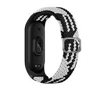 KUTEWEU Brazalete Compatible con Xiaomi Mi Band 6 Correas,Bandas Reloj,Nylon Pulsera Deportiva Repuesto Correa para Xiaomi Mi Band 6/Xiaomi Mi Band 5/Mi Band 4/Mi Band 3 Accessories (blanco negro)