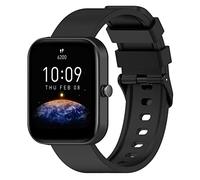 KUTEWEU Correa Compatible con Amazfit Bip 3/Bip U/Amazfit Bip, Hebilla Metálica Negra Bandes de Repuesto Silicona Bracelet para Amazfit GTS/GTS 3/GTS 2e/GTS 2 Mini/GTS 2/GTR 42mm (Negro)