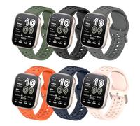 KUTEWEU Correa Compatible con Amazfit Bip 6 Watchband, 22mm Silicona Correas de Repuesto de Ajustable de Deportivo Band para Amazfit Bip 6 (A2435) Smartwatch Accesorios (6 Piezas)