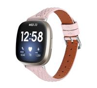 KUTEWEU Correa Compatible con Fitbit Versa 4 / Fitbit Versa 3,Cuero Correas Pulseras de Repuesto para Fitbit Versa 4/Fitbit Versa 3 Hombre y Mujer (Rosa)