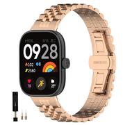 KUTEWEU Correa para Redmi Watch 5/Redmi Watch 4 Bracelet, Metal Inoxidable Pulseras de repuesto para Redmi Watch5/Redmi Watch4 Accesorios para smartwatches (Oro Rosa)