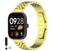 KUTEWEU Correa para Redmi Watch 5/Redmi Watch 4 Bracelet, Metal Inoxidable Pulseras de repuesto para Redmi Watch5/Redmi Watch4 Accesorios para smartwatches (Oro)