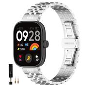 KUTEWEU Correa para Redmi Watch 5/Redmi Watch 4 Bracelet, Metal Inoxidable Pulseras de repuesto para Redmi Watch5/Redmi Watch4 Accesorios para smartwatches (Plata)