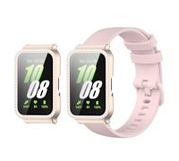 KUTEWEU Correa para Samsung Galaxy Fit 3 SM-R390 Bracelet, Correa Ajustable de Repuesto con Carcasa Protector de Pantalla Funda para Samsung Galaxy Fit 3 SM-R390 (Rosa Correa+ Starlight Funda)