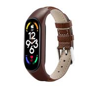 KUTEWEU Correas Compatible con Mi Band 7 / Mi Band 6/ Mi Band 5/ Mi Band 4/ Mi Band 3 Correa, Pu Cuero Pulsera Watchband de Sport Bandas para Mi Band 7 6 5 4 3 Hombre & Mujer (Marrón)