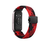KUTEWEU Correas para Huawei Band 9/Huawei Band 8, Trenzado Correas de Repuesto Deportiva Elástica de Nylon con Hebilla Magnética para Huawei Band 9/Huawei Band 8 Smartband (Rojo Negro)