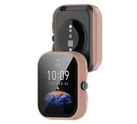 KUTEWEU Cover Compatible con Amazfit Bip 3/ Bip3 Pro, PC Protector Case de Silicona Premium Delgada Cubierta de Goma Cover con Película Protectora para Amazfit Bip3 Pro Smartwatch (2 Piezas Rosa)