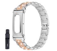KUTEWEU Femenino Correa para Google Fitbit Air Strap, Metal Quick-Fit Pulsera de Repuesto Acero inoxidable Watchband para Google Fitbit Air Smartwatch Accesorios (Plata Oro Rosa Plata)