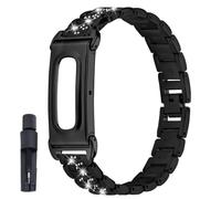 KUTEWEU Femenino Correa para Google Fitbit Air Strap, Metal Quick-Fit Pulsera de Repuesto Acero inoxidable Watchband para Google Fitbit Air Smartwatch Accesorios (Negro)