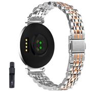 KUTEWEU Femenino Masculino Metal Correa para Garmin Lily 2 Watchband, 14mm Quick-Fit Pulsera de Repuesto Acero inoxidable Strap para Garmin Lily 2 Smartwatch Accesorios (Plata Oro Rosa Plata)