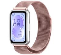 KUTEWEU Femenino Masculino Metal Correa para Huawei Band 11 Pro Watchband, 14mm Quick-Fit Pulsera de Repuesto Acero inoxidable Strap para Huawei Band 11 Smartwatch Accesorios (Magnético+Rosa)