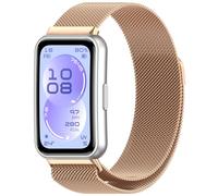 KUTEWEU Femenino Masculino Metal Correa para Huawei Band 11 Pro Watchband, 14mm Quick-Fit Pulsera de Repuesto Acero inoxidable Strap para Huawei Band 11 Smartwatch Accesorios (Magnético+Oro Rosa)