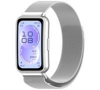 KUTEWEU Femenino Masculino Metal Correa para Huawei Band 11 Pro Watchband, 14mm Quick-Fit Pulsera de Repuesto Acero inoxidable Strap para Huawei Band 11 Smartwatch Accesorios (Magnético+Plata)