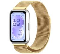 KUTEWEU Femenino Masculino Metal Correa para Huawei Band 11 Pro Watchband, 14mm Quick-Fit Pulsera de Repuesto Acero inoxidable Strap para Huawei Band 11 Smartwatch Accesorios (Magnético+Oro)