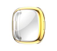 KUTEWEU Funda Compatible con Fitbit Versa4, TPU Cover Protectora Completo Fundas Antiarañazos Bumper Estuchem Reloj Case con Película para Fitbit Versa 4 Smart Watch (Oro)