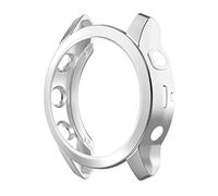KUTEWEU Funda Compatible con Garmin Fenix 7S/Fenix 6S/Fenix 5S, TPU Cover Protectora Completo Fundas Antiarañazos Bumper Estuchem Reloj Case con Película para Garmin Fenix 5S Plus (Plata)