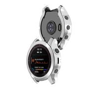 KUTEWEU Funda Compatible con Garmin Fenix 7S/Fenix 6S/Fenix 5S, TPU Cover Protectora Completo Fundas Antiarañazos Bumper Estuchem Reloj Case con Película para Garmin Fenix 5S Plus (2 Piezas Plata)