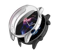 KUTEWEU Funda para Amazfit GTR3/ Amazfit GTR3 Pro, TPU Cover Protectora Completo Fundas Antiarañazos Bumper Estuchem Reloj Case con Película para Amazfit GTR3/ Amazfit GTR3 Pro (Plata)