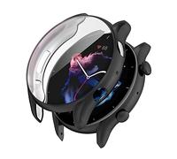 KUTEWEU Funda para Amazfit GTR3/ Amazfit GTR3 Pro, TPU Cover Protectora Completo Fundas Antiarañazos Bumper Estuchem Reloj Case con Película para Amazfit GTR3/ Amazfit GTR3 Pro (Negro)