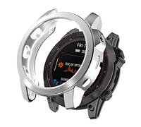 KUTEWEU Funda para Garmin Fenix 7/Fenix 7 Solar/Fenix 6 GPS, TPU Cover Protectora Completo Fundas Antiarañazos Bumper Estuchem Reloj Case con Película para Garmin Forerunner 945 (Plata)
