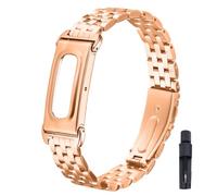 KUTEWEU Masculino Correa para Google Fitbit Air Strap, Femenino Metal Quick-Fit Pulsera de Repuesto Acero inoxidable Watchband para Google Fitbit Air Smartwatch Accesorios (Oro Rosa)
