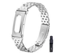 KUTEWEU Masculino Correa para Google Fitbit Air Strap, Femenino Metal Quick-Fit Pulsera de Repuesto Acero inoxidable Watchband para Google Fitbit Air Smartwatch Accesorios (Plata)