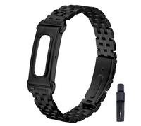 KUTEWEU Masculino Correa para Google Fitbit Air Strap, Femenino Metal Quick-Fit Pulsera de Repuesto Acero inoxidable Watchband para Google Fitbit Air Smartwatch Accesorios (Negro)
