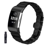 KUTEWEU Masculino Metal Correa Compatible con Fitbit Charge 2 Strap, Femenino Quick-Fit Pulsera de Repuesto Acero inoxidable Watchband para Fitbit Charge 2 Smartwatch Accesorios (Negro)