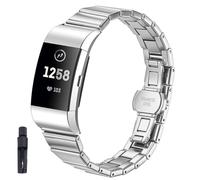 KUTEWEU Masculino Metal Correa Compatible con Fitbit Charge 2 Strap, Femenino Quick-Fit Pulsera de Repuesto Acero inoxidable Watchband para Fitbit Charge 2 Smartwatch Accesorios (Plata)