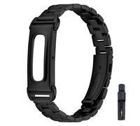 KUTEWEU Masculino Metal Correa para Google Fitbit Air Strap, Femenino Quick-Fit Pulsera de Repuesto Acero inoxidable Watchband para Google Fitbit Air Smartwatch Accesorios (Negro)