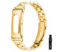 KUTEWEU Masculino Metal Correa para Google Fitbit Air Strap, Femenino Quick-Fit Pulsera de Repuesto Acero inoxidable Watchband para Google Fitbit Air Smartwatch Accesorios (Oro)