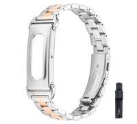 KUTEWEU Masculino Metal Correa para Google Fitbit Air Strap, Femenino Quick-Fit Pulsera de Repuesto Acero inoxidable Watchband para Google Fitbit Air Smartwatch Accesorios (Plata Oro Rosa Plata)