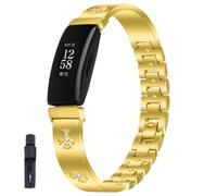KUTEWEU Metal Correa Compatible con Fitbit Inspire 2 Brazalete, Femenino Quick-Fit Pulsera de Repuesto Acero inoxidable Strap para Fitbit Inspire Smartwatch Accesorios (Oro)