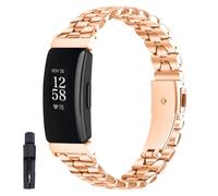 KUTEWEU Metal Correa Compatible con Fitbit Inspire 2 Watch Strap, Quick-Fit Pulsera de Repuesto Watchband para Fitbit Inspire 1 Smartwatch Accesorios (Oro Rosa)