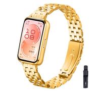 KUTEWEU Metal Correa para Huawei Band 11 Pro Watchband, Quick-Fit Pulsera de Repuesto Acero inoxidable Strap para Huawei Band 10 9 8 Smartwatch Accesorios (Oro, HuaweiBand11/11Pro)