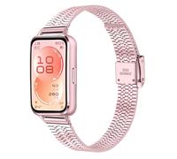 KUTEWEU Metal Correa para Huawei Band 11 Pro Watchband, Quick-Fit Pulsera de Repuesto Acero inoxidable Strap para Huawei Band 10/9/8 Smartwatch Accesorios (Rosa, HuaweiBand10/9/8)