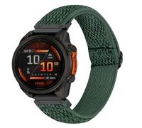 KUTEWEU Nylon Correa Compatible con Garmin Fenix 7/Fenix 6 Gps/Fenix 5 Plus Watchband, Correa de Repuesto Pulsera de Trenzadas Strap para Forerunner 745 Smartwatch Accesorios (Verde Oscuro)