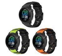 KUTEWEU Silicona Correa Compatible con Coros Pace Pro Pulseras, Correas de Repuesto de Ajustable Watchband de Deportivo para Coros Pace Pro Smartwatch Accesorios (Negro+Negro Verde+Negro Naranja)