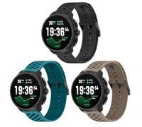 KUTEWEU Silicona Correa para Race 2 Sport, 22mm Correas de Repuesto de Ajustable de Deportivo Brazalete para Galaxy Watch 3 45mm/Honor Watch GS 3 (Negro+Azul+Marrón)